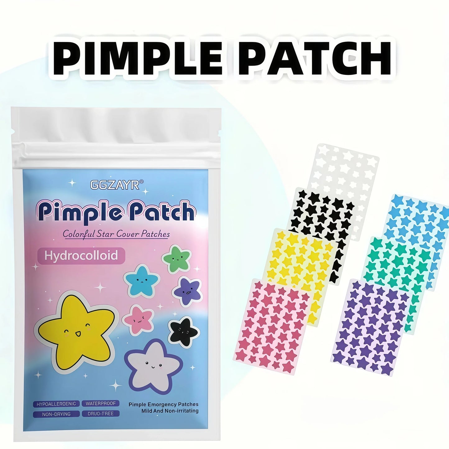 Hydrocolloid Pimple Patches - Fun Star Shaped Patches