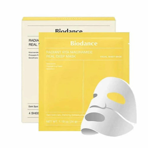 (4 PCS) Biodance Radiant Vita Niacinamide Real Deep Mask