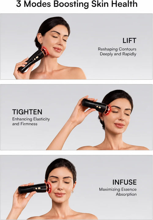 3 in 1 red light facial and neck beauty device, a skincare tool that eliminates skin swelling and tightens the skin