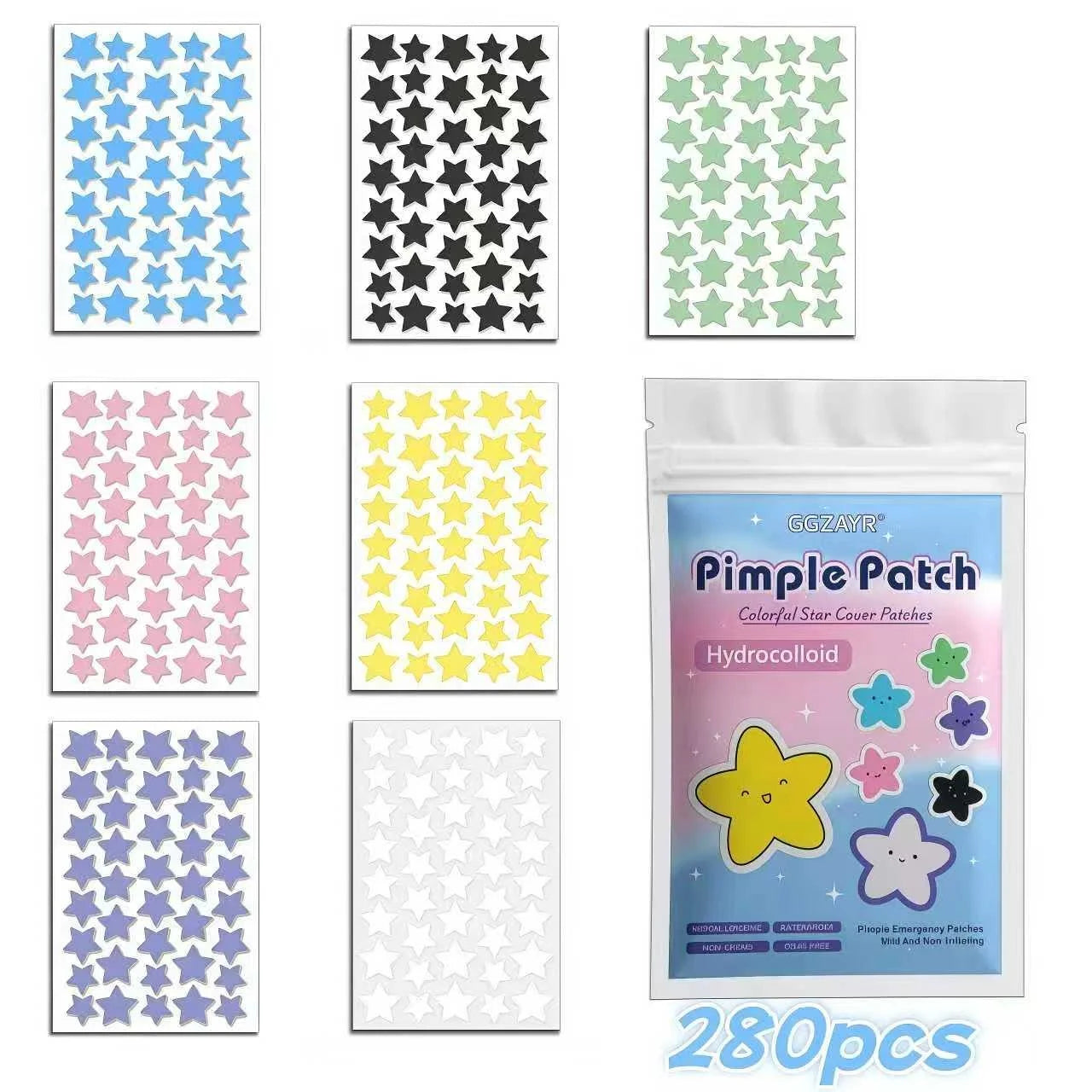 Hydrocolloid Pimple Patches - Fun Star Shaped Patches