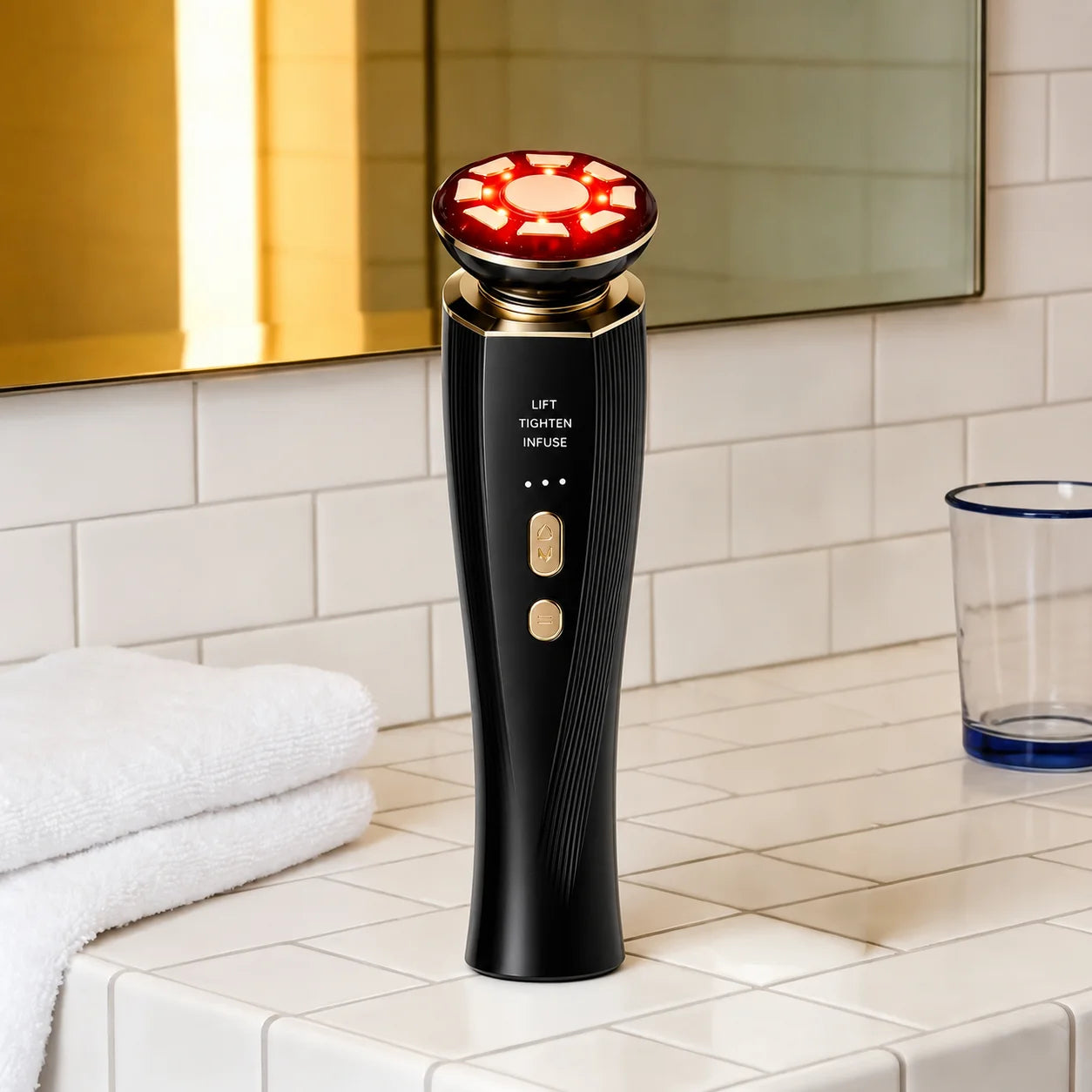 3 in 1 red light facial and neck beauty device, a skincare tool that eliminates skin swelling and tightens the skin